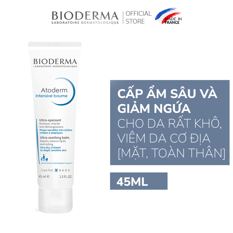Kem dưỡng ẩm chuyên sâu cho da rất khô và viêm da cơ địa Bioderma Atoderm Intensive Baume - 45ml