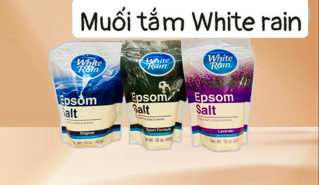 Muối tắm hiệu White Rain Epson Salt Lavender 453g - USA