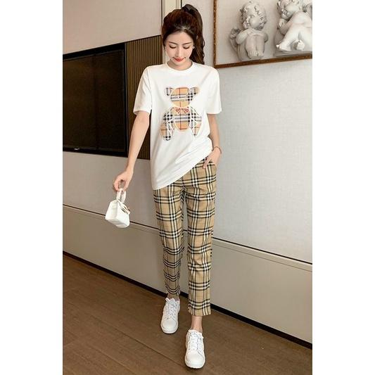 SET BỘ THỜI TRANG FOM RỘNG PHỐI HỌA TIẾT BBR GẤU THÊU