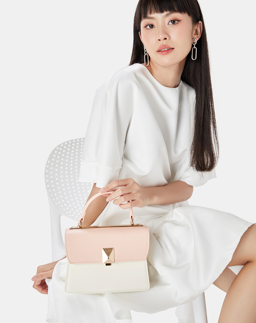 Túi Xách Nhỏ Nữ Thời Trang Juno Cỡ Nhỏ Top Handle Phối Khoá TXN796