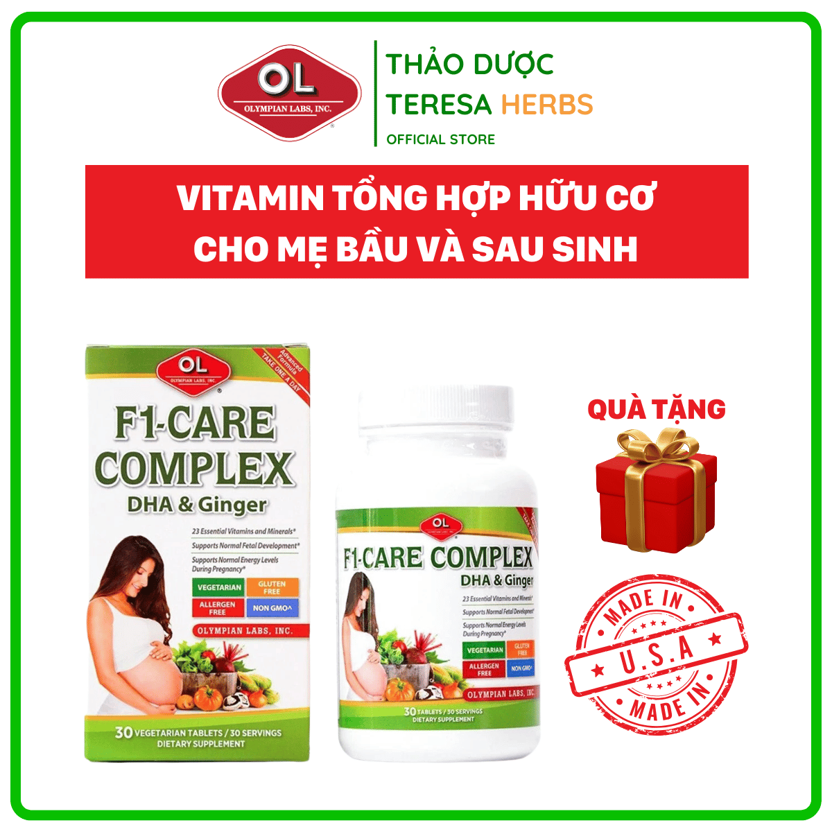 Viên uống Vitamin tổng hợp cho bà bầu F1-Care Complex Olympian Labs
