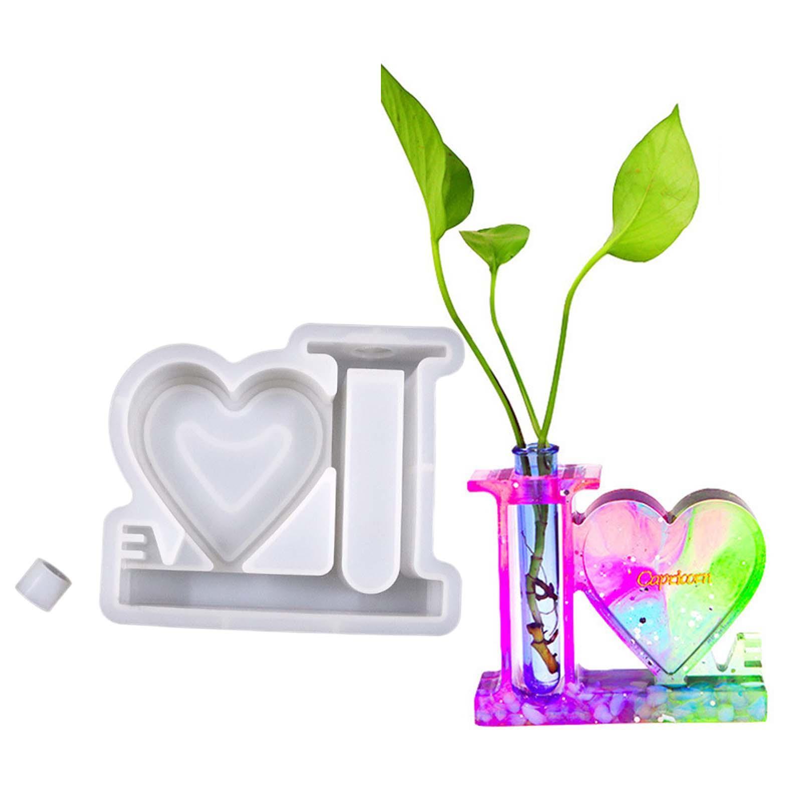 LOVE Silicone Vase Plant Resin Casting Mold Pot Epoxy Mould Craft