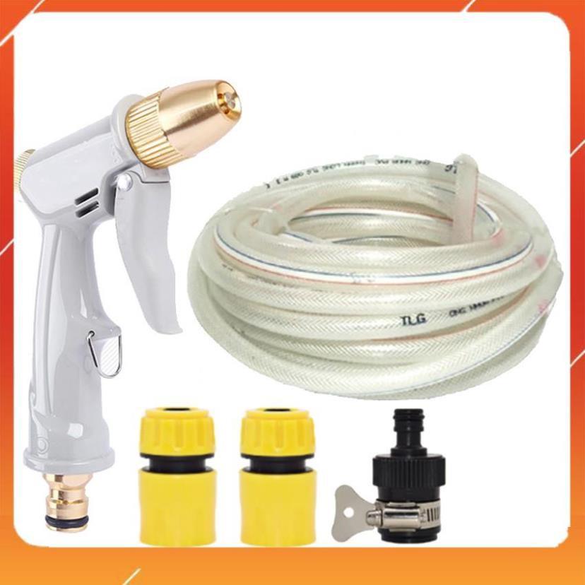 Bộ dây vòi xịt nước rửa xe, tưới cây tăng áp 3 lần, loại 15m 206846