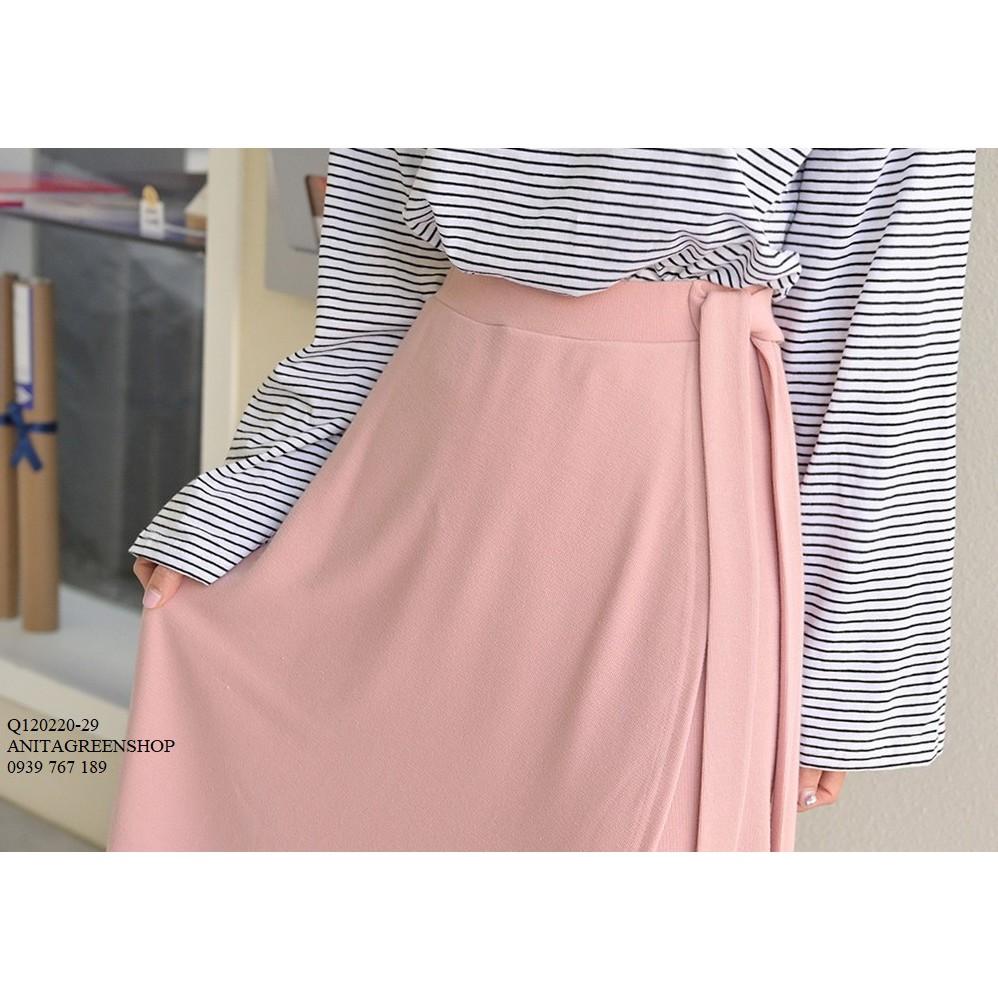 Q120220 CHÂN VÁY CHỮ A ĐẮP CHÉO