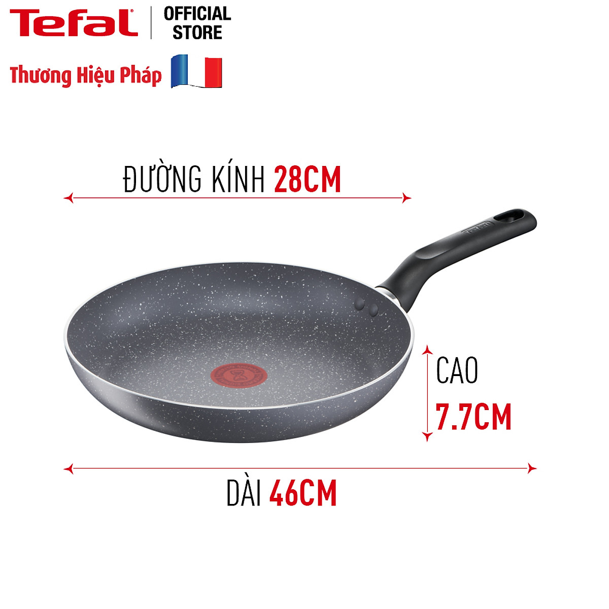 Bộ 2 chảo chiên chống dính vân đá Tefal Natura dùng cho bếp ga và hồng ngoại - Hàng chính hãng