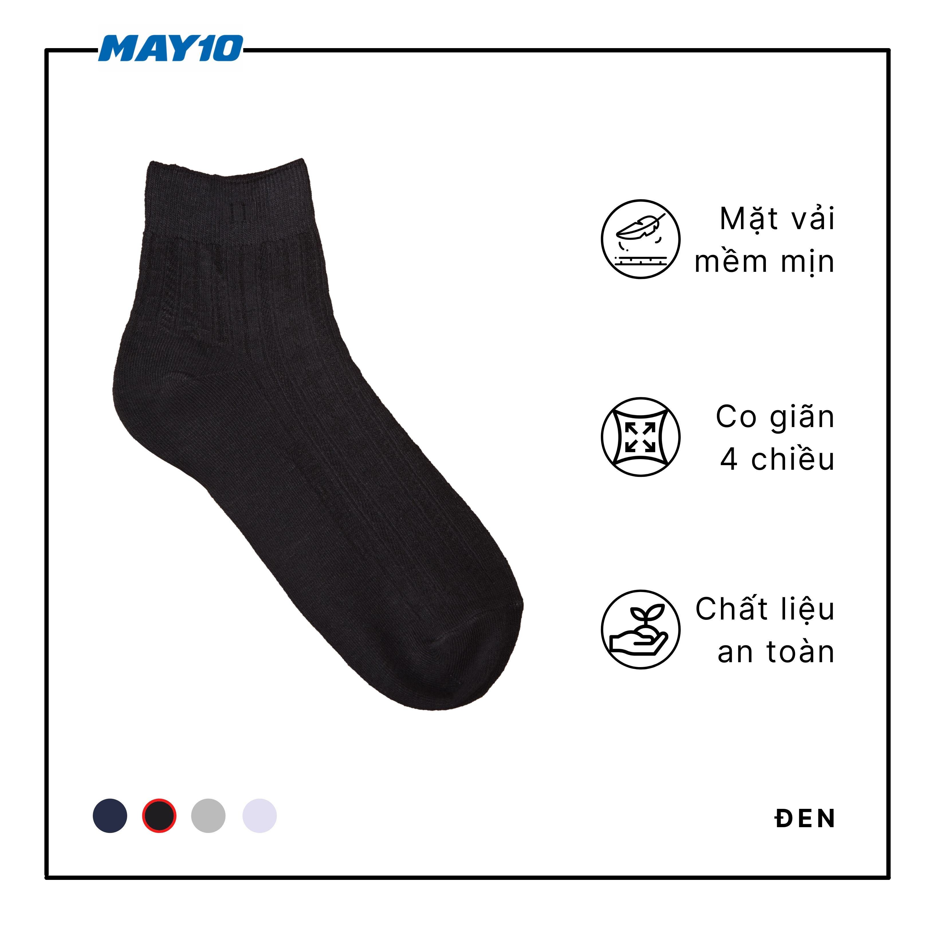 Combo 2 quần sịp nam dáng trunk - 1 đôi tất cổ trung May 10