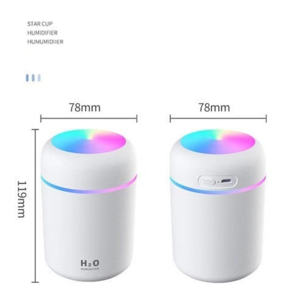300Ml USB Mini Máy Tạo Độ Ẩm Không Khí Thơm Xe Máy Khuếch Tán Tinh Dầu Siêu Âm Phun Sương Tạo Led Đèn Ngủ Không Khí Tươi Hơn Cho xe Ô Tô Ngôi Nhà