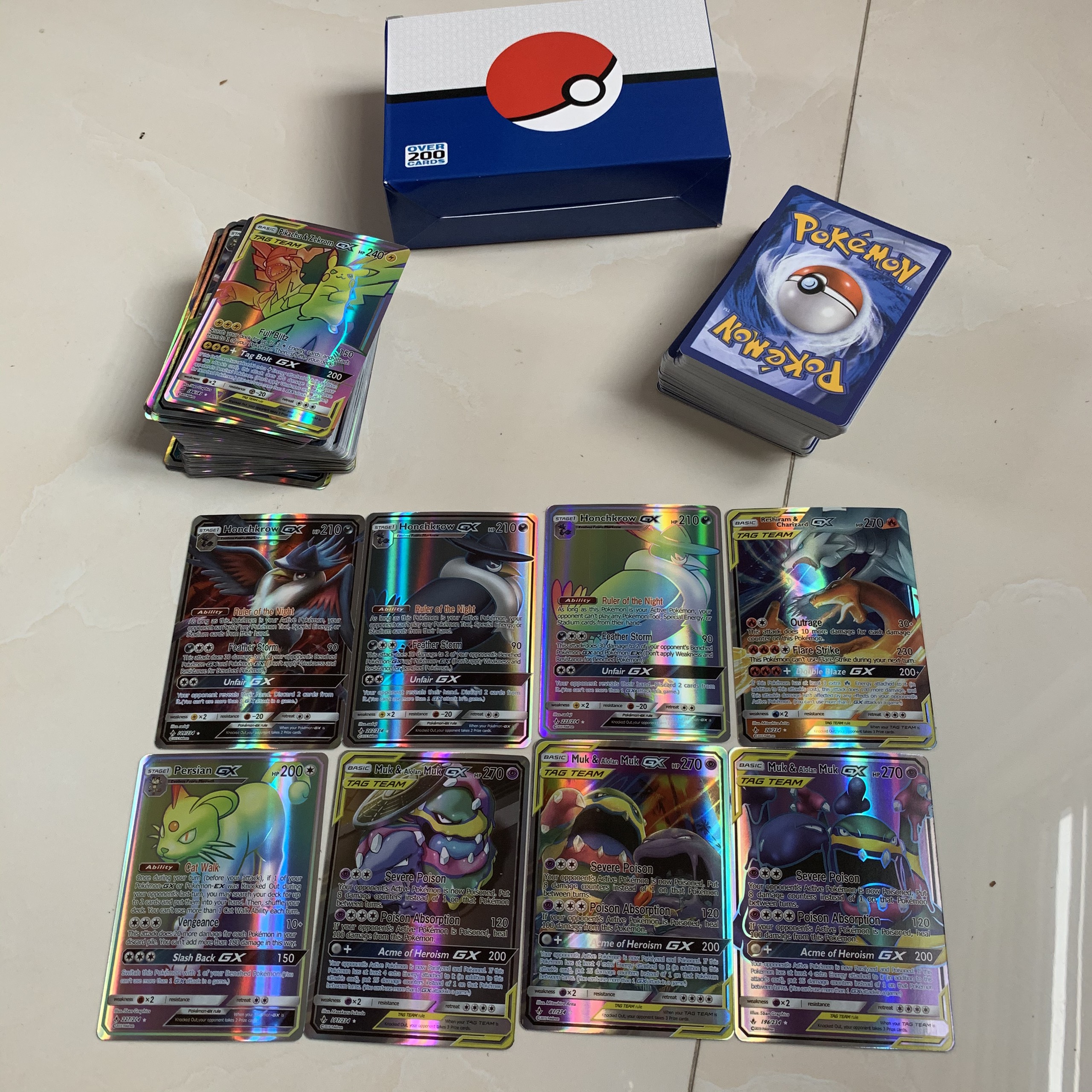 Bộ Thẻ Bài Pokemon 200 Thẻ (Gx,Mega,Trainer) Chơi Đối Kháng New Đẹp