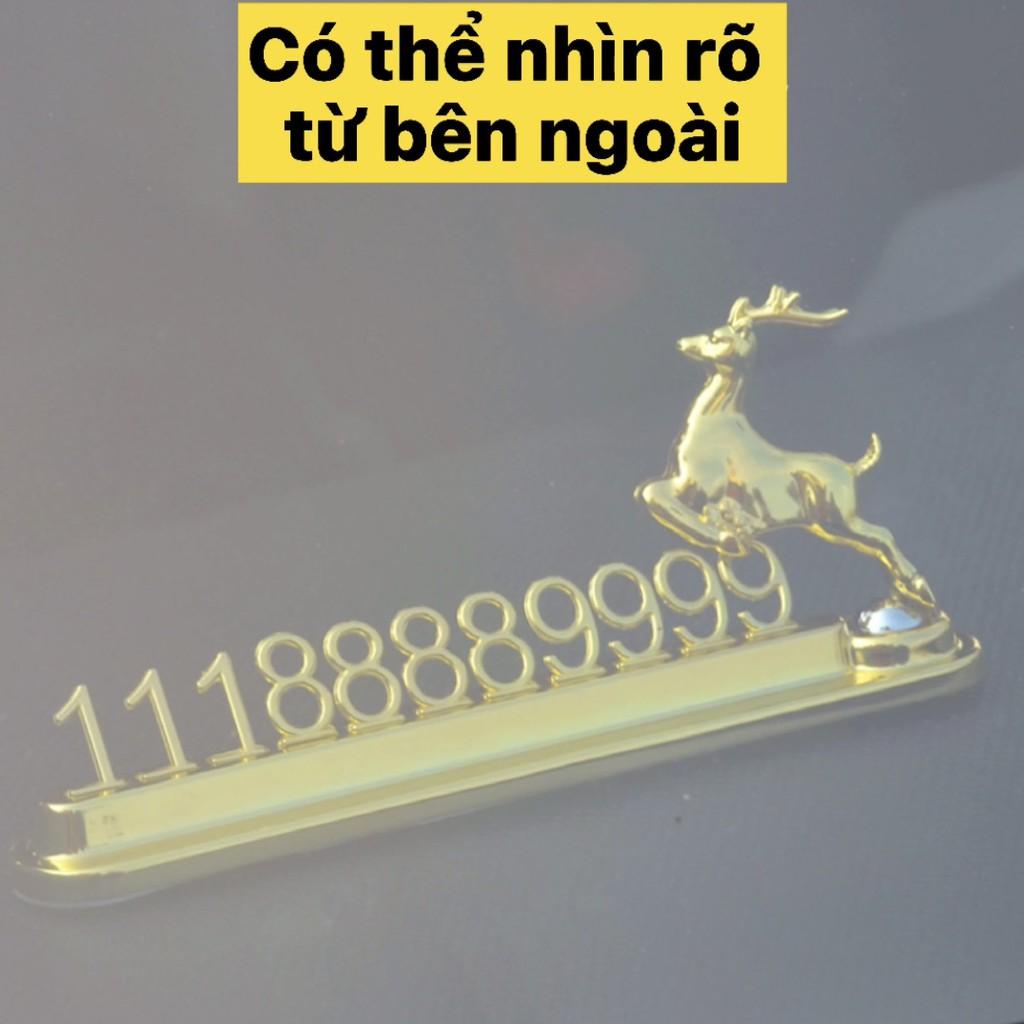 Bảng Số Điện Thoại Ô Tô Bảng Số Mạ Vàng Hình Con Hươu Sóc Gắn Trên Mặt Taplo Xe Hơi Thiết Kế Sang C