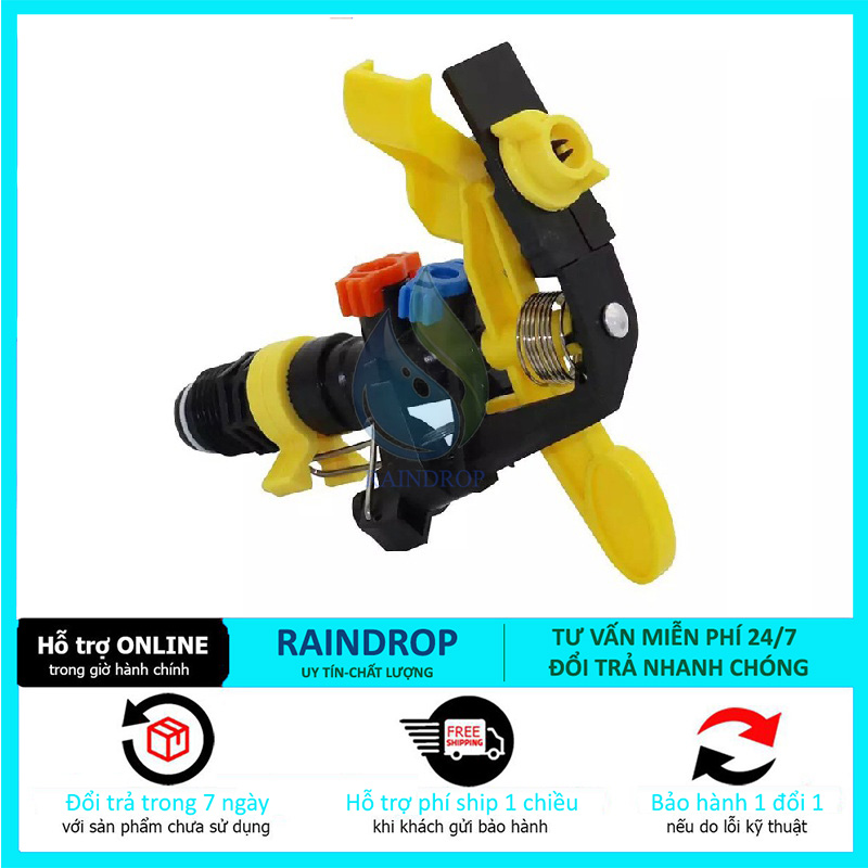 Vòi phun kép vàng rocker chỉnh góc 360 độ ren ngoài 21mm