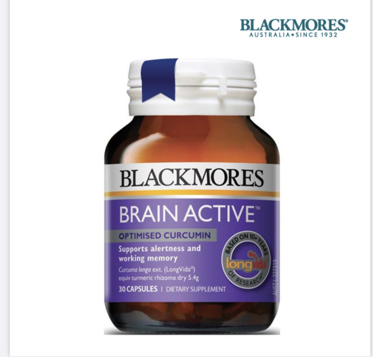 Viên Uống Bổ Não Hỗ Trợ Tăng Cường Trí Nhớ Blackmores Brain Active Hộp 30 viên