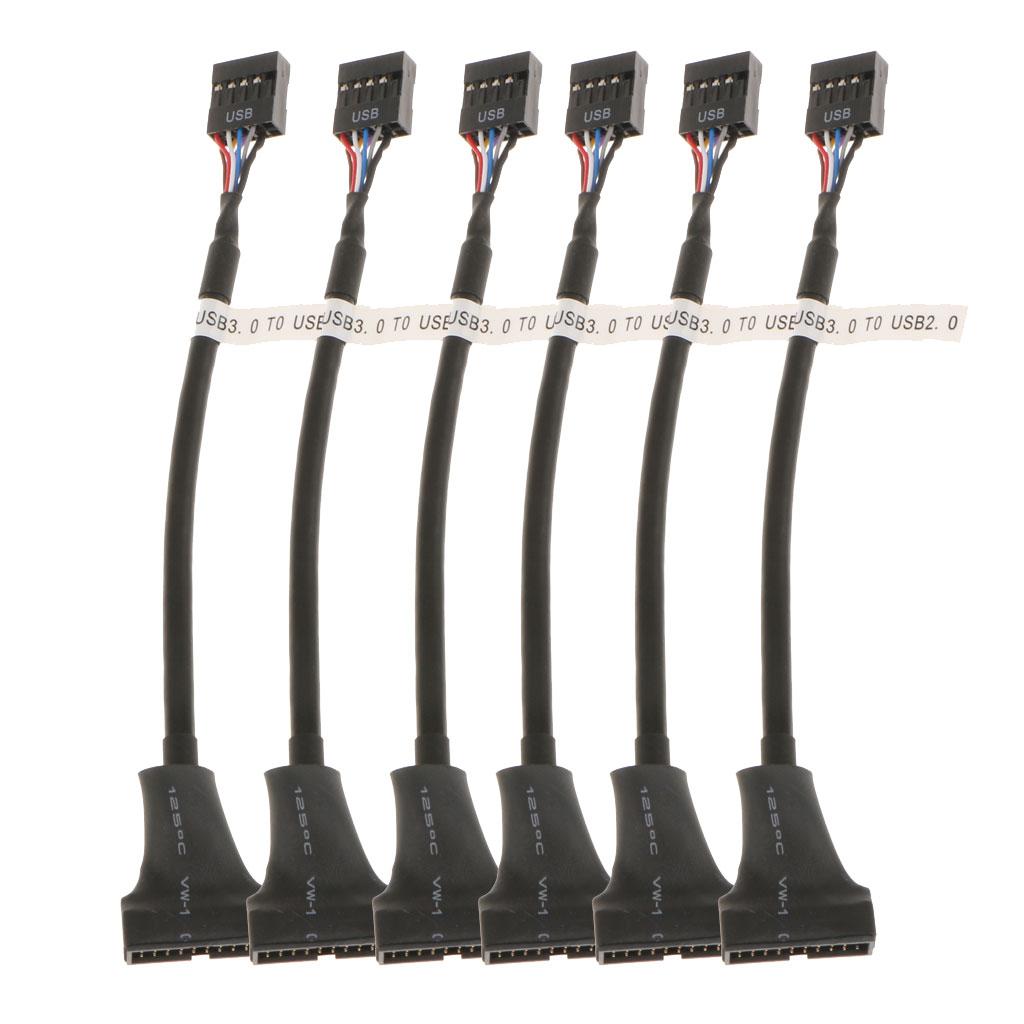 6x USB 3.0 20-pin Header Male To USB 2.0 9pin Female Adapter Converter Cable