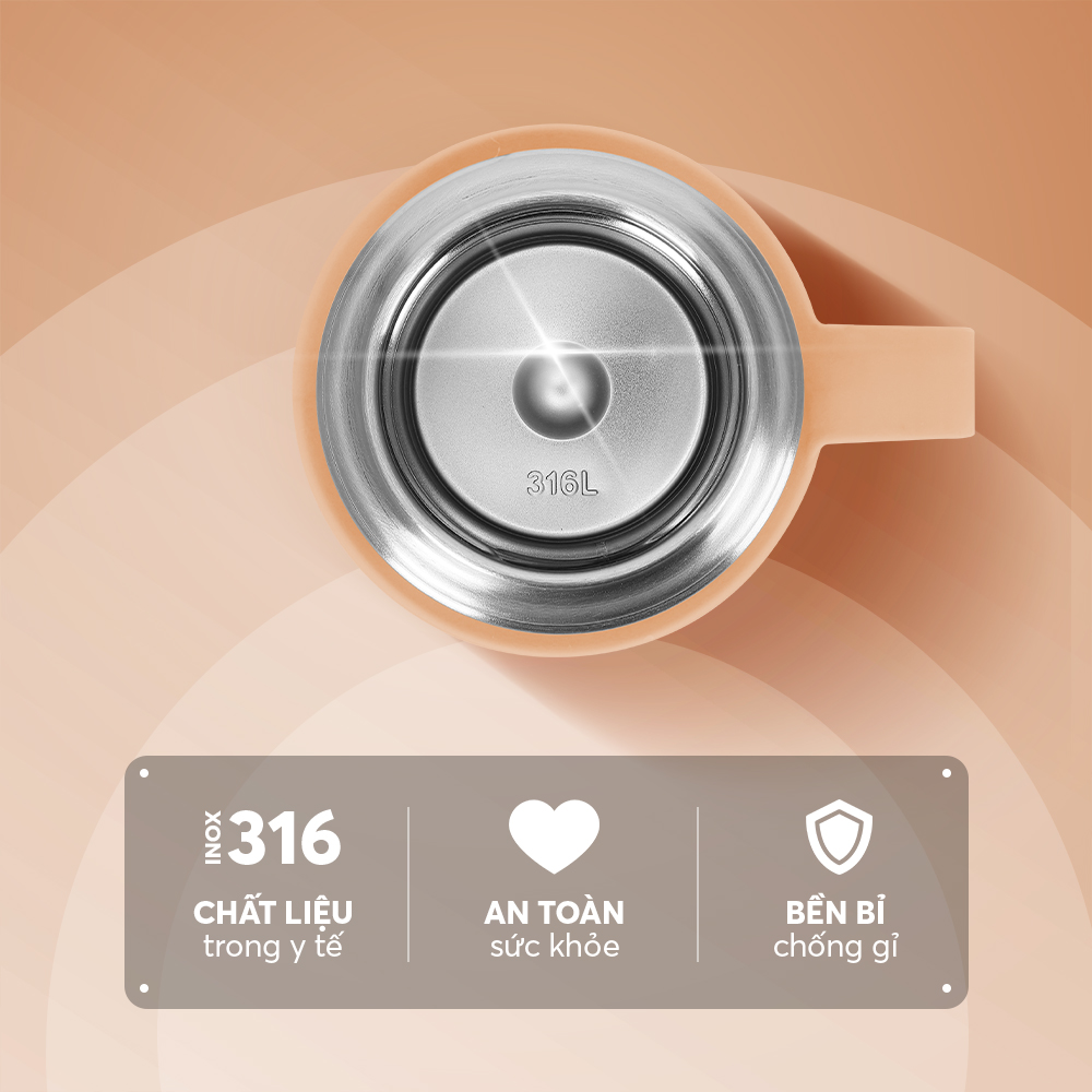 Bình Giữ Nhiệt Inox 316 Elmich Goodluck EL8306 500ml, Hàng Chính Hãng, Nắp Mở 1 Chạm - JoyMall