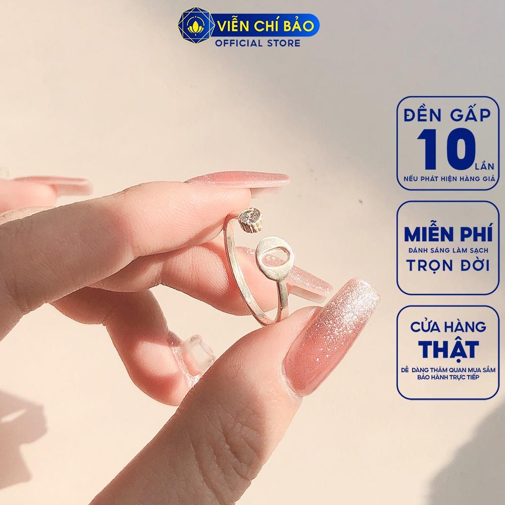 Nhẫn bạc nữ đính đá khắc chữ A B C M N K chất liệu bạc 925 thời trang phụ kiện trang sức nữ Viễn Chí Bảo N400421