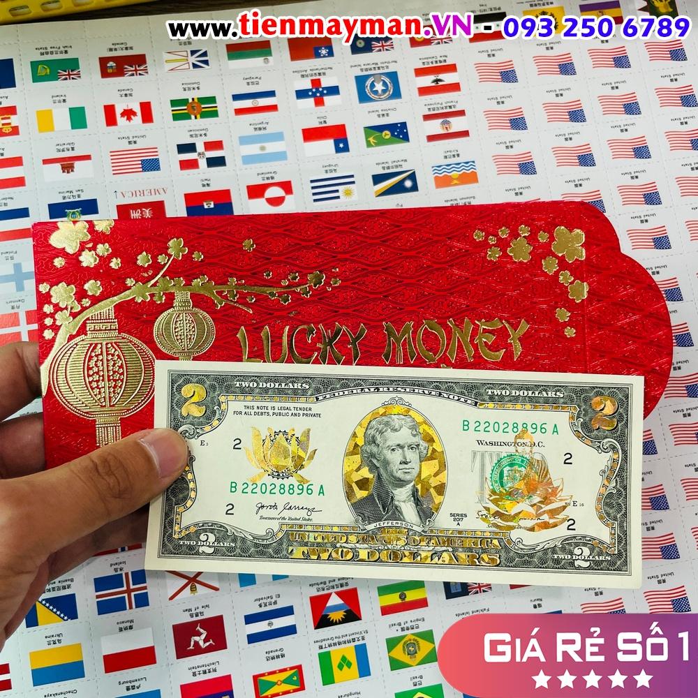 Tiền 2 USD Mạ Vàng Đức Phật Tọa Sen - Quà Tặng Phong Thủy Ý Nghĩa