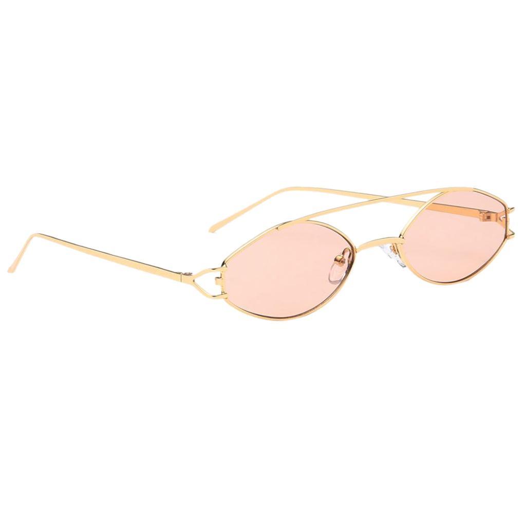 Vintage Unisex Anti-UV Oval Sunglasses Shades Metal Frame Glasses Eyewear