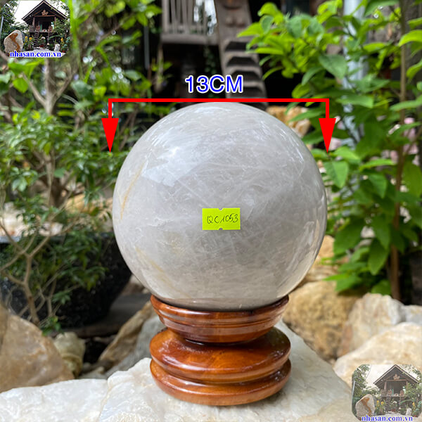 Quả cầu đá thạch anh trắng giúp cải thiện trí nhớ và sự tập trung-15cm-4.8kg-QC1053