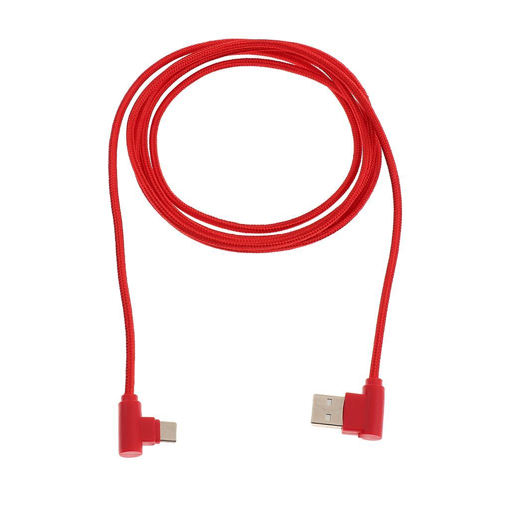 2Meter 6.5Ft USB to USB Type C Sync Charger Angled Cable Adapter Cord
