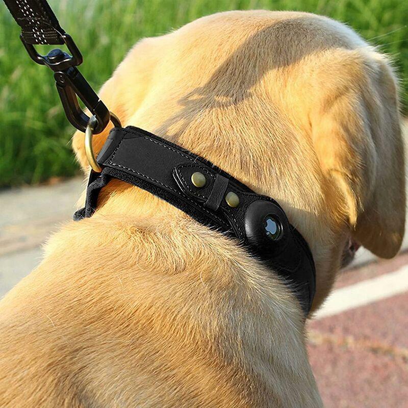 1PC Dog Tracker chống vòng cổ bằng da Perdu Định vị vòng cổ màu nâu có thể điều chỉnh (các)