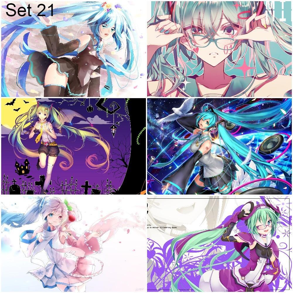 Bộ 6 Poster vocaloid Hatsume Miku (3) (bóc dán) - A3,A4,A5