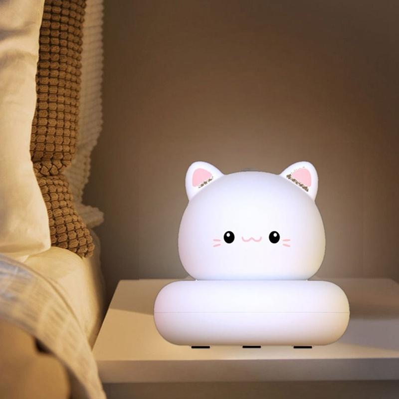 Kids Baby Night Light USB Rechargeable, Tap Control, Cat Design, Cute Gift for Baby,Girls,Boys Cartoon Kid Room Decor