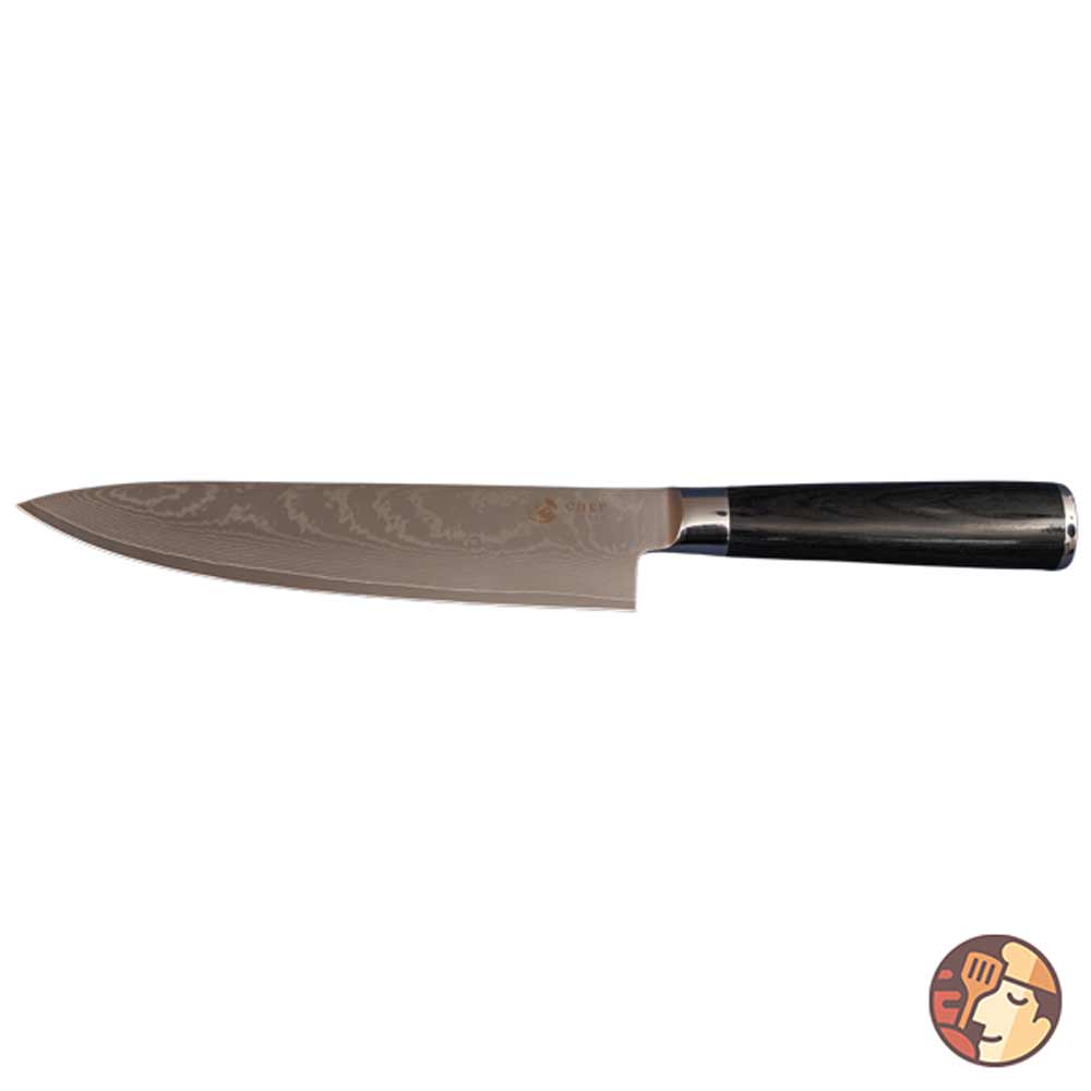 Dao đầu bếp Damascus Chef Studio cao cấp, độ dài 19.7cm, sản xuất theo công nghệ Nhật Bản, chuyên dùng thái lọc