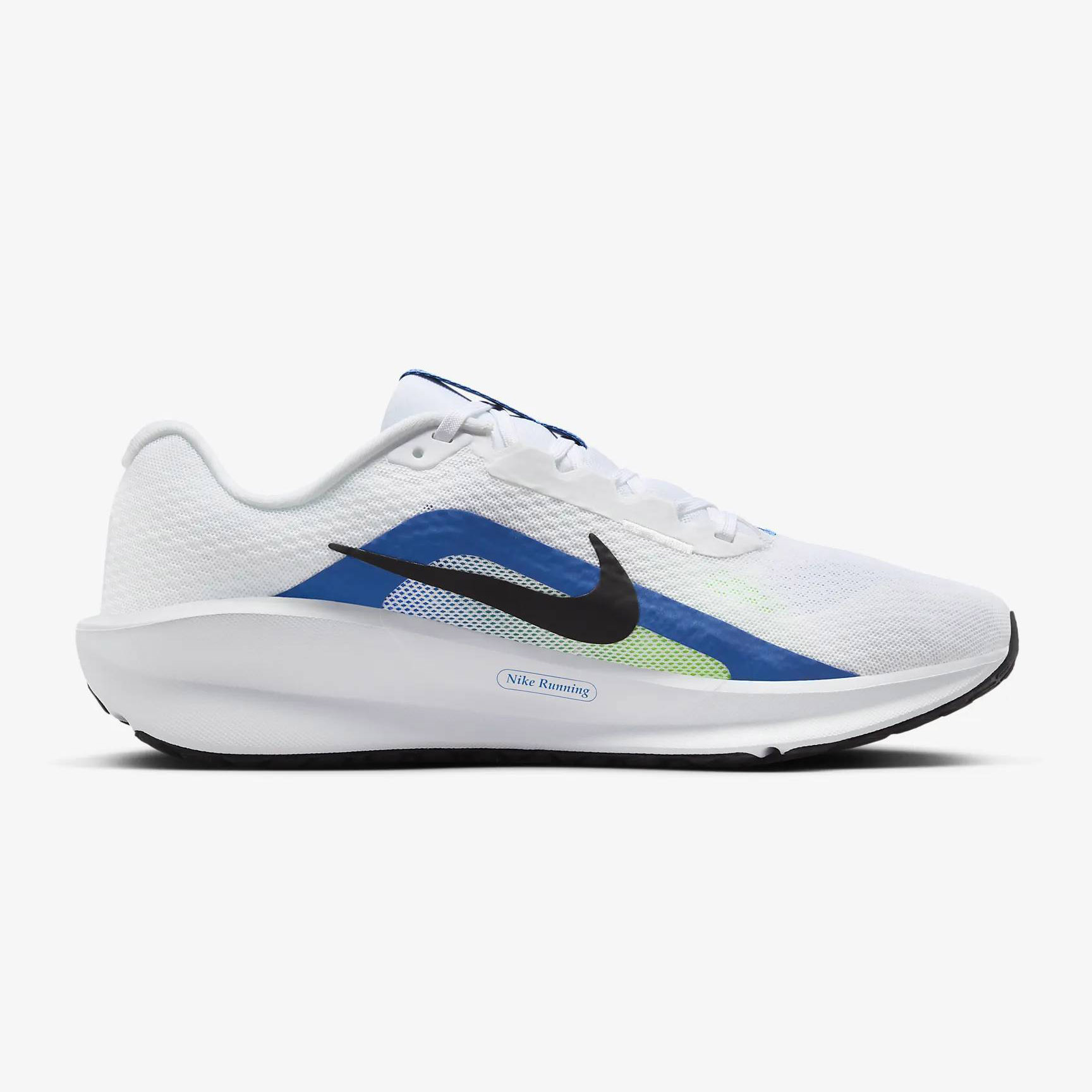 Giày chạy bộ nam NIKE DOWNSHIFTER 13 - WHITE/BLACK-STAR BLUE-GREEN STRIKE - 8 US