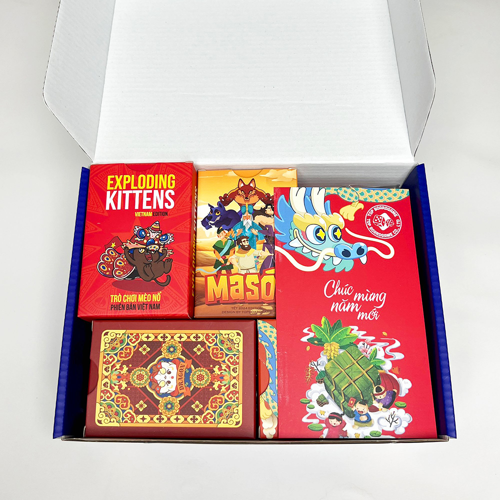Combo Board Game Đồ Chơi Tết 2024 Xanh gồm Bầu Cua Bài Tây Lô Tô Lì Xì Quẻ  Drinking Game Ma Sói Mèo Nổ