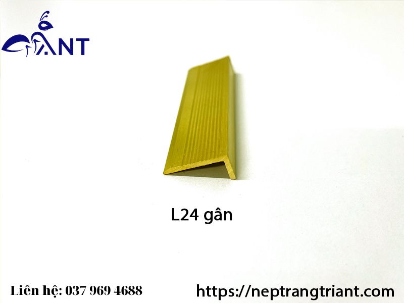 Nẹp đồng L24 gân, nẹp đồng chữ L, thanh dài 4m, hỗ trợ cắt theo kích thước, giá bán theo mét