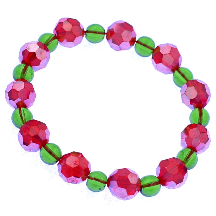 Vòng tay pha lê đỏ giác 10 ly pha lê xanh giác CTFLOGFLXLG10