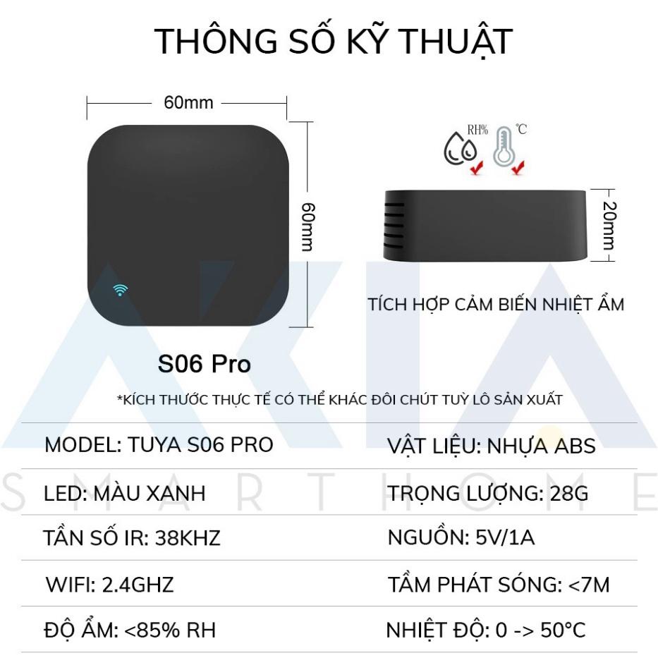 Điều khiển hồng ngoại Tuya S06 AKIA AIC105 - Bật tắt Máy Lạnh, TV từ xa bằng App, Hẹn giờ, Tương thích Google và Maika