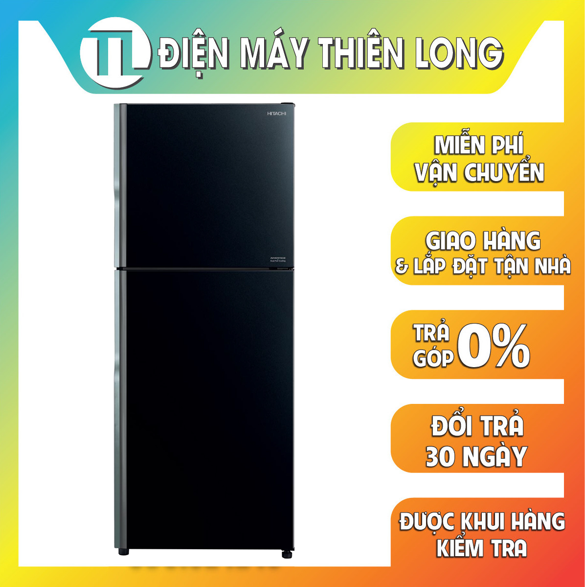 Tủ lạnh Hitachi Inverter 339 lít R-FVX450PGV9 GBK - HÀNG CHÍNH HÃNG