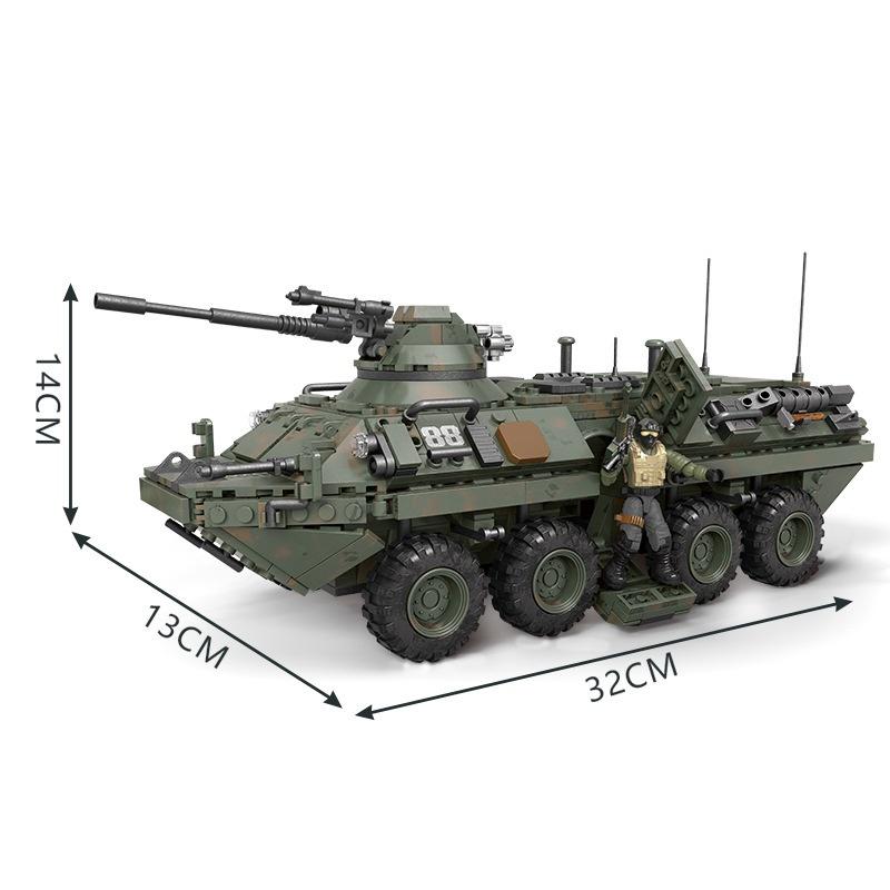 Đồ chơi Lắp ráp Xe thiết giáp M1127, Block 787A Stryker Vehicle, Xếp hình thông minh, Mô hình Quân sự