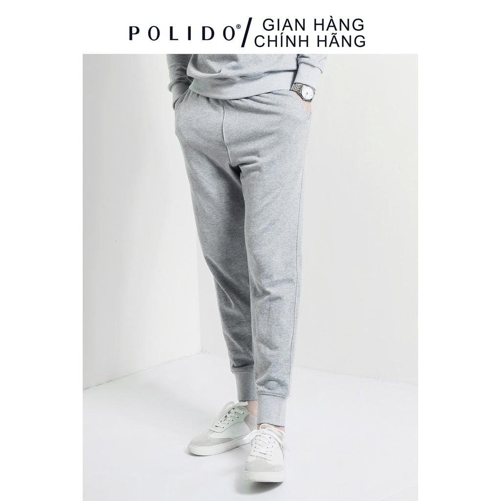 Quần JOGGER Nỉ Nam Polido Màu Đen Chất Nỉ Ấm Áp Đúng Form