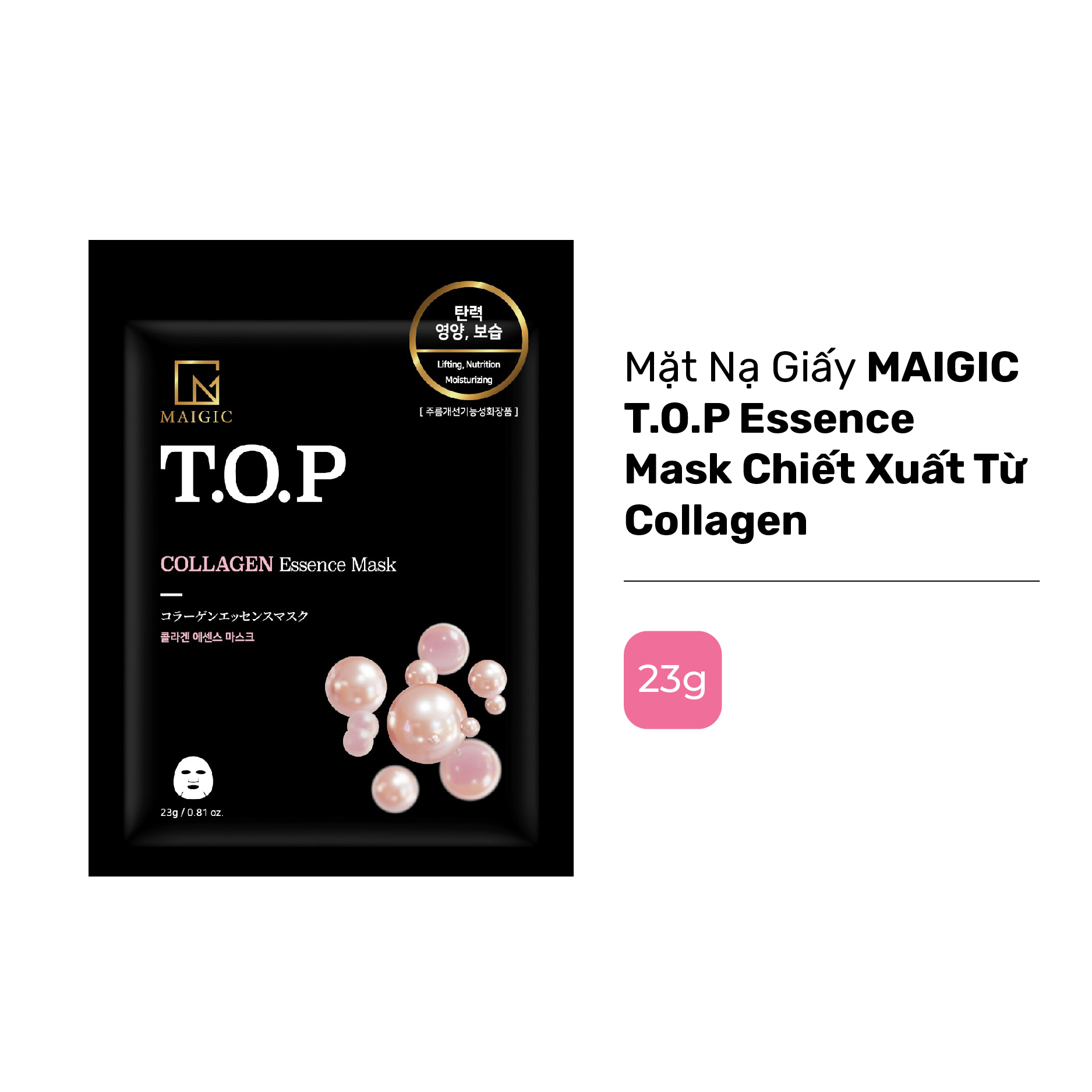 Mặt Nạ Giấy MAIGIC T.O.P Essence Mask Chiết Xuất Từ Collagen 23g