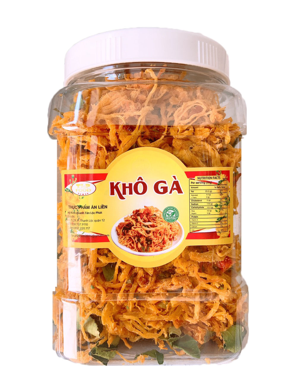 KHÔ GÀ LÁ CHANH VÀ KHÔ GÀ BƠ TỎI TLP (COMBO 1KG) - MỖI HŨ 500G