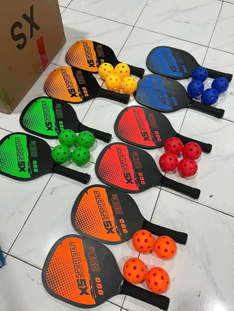 Bộ 2 Vợt Pickleball Sợi Cao Cấp + Kèm Túi Chống Sốc Và 4 Bóng