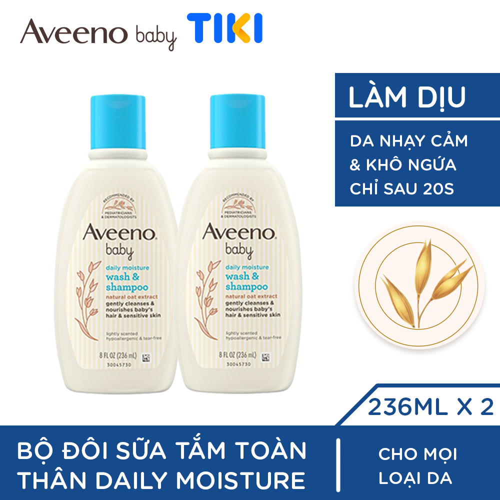 Bộ 2 Sữa tắm gội toàn thân Aveeno baby 236ml