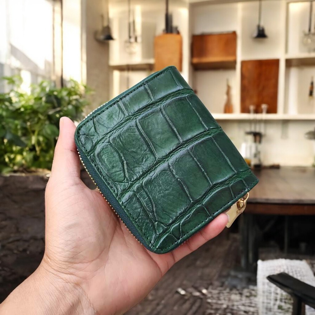 Ví nữ DA BỤNG CÁ SẤU XANH RÊU SIÊU LỚN. Ví nhỏ gọn nhưng đựng siêu nhiều đồ!