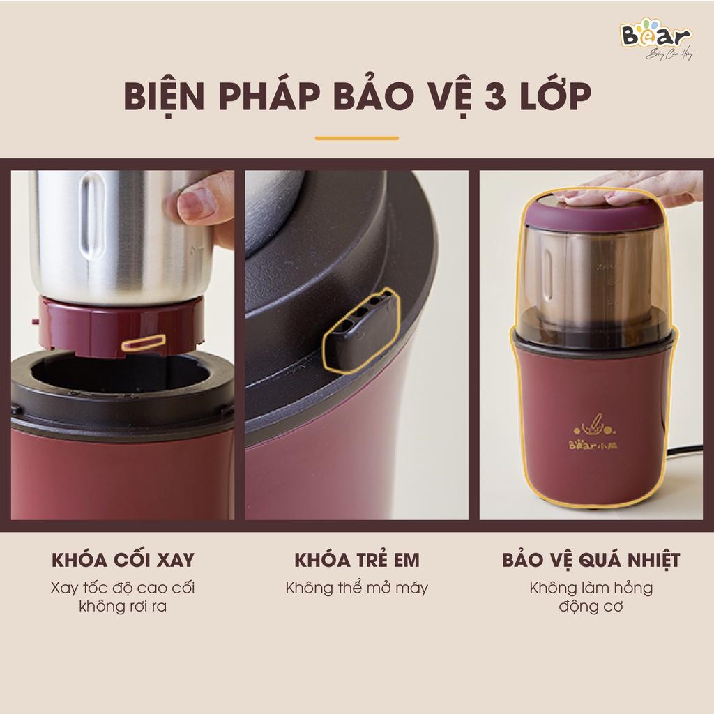 Máy Xay Bột Khô Đa Năng Bear Xay Cà Phê, Hạt Tiêu, Ngũ Cốc Công Suất Lớn MDJ-A02G3 - Hàng Chính Hãng Bảo hành 18 Tháng