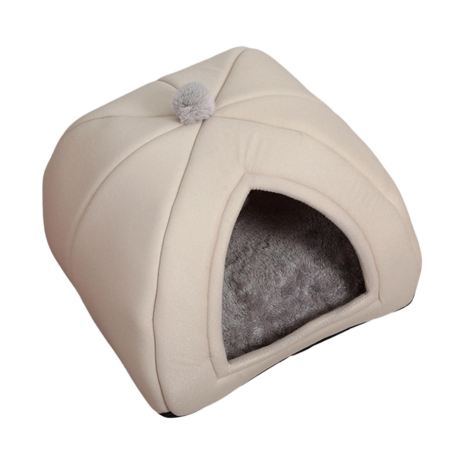 2Pcs Cat Warm House Dog Tent Sleeping Hut Calming Cave Pet Bed