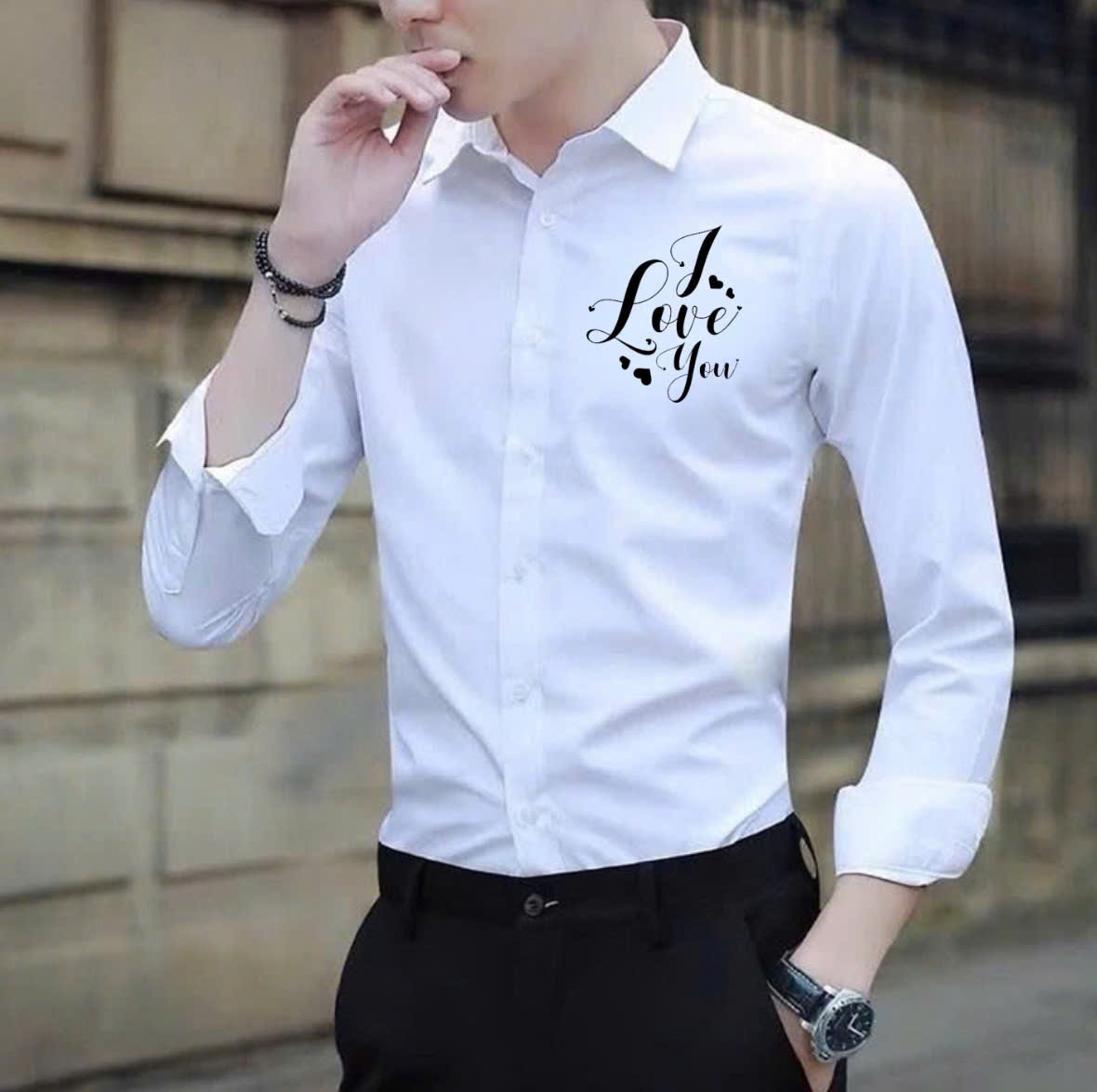 Áo Sơ Mi In Hình &quot; Love Trái Tim &quot; Unisex Nam Nữ Sang Trọng Mẫu Mới 2025. ( GIÁ 1 ÁO ) Menswear Kate