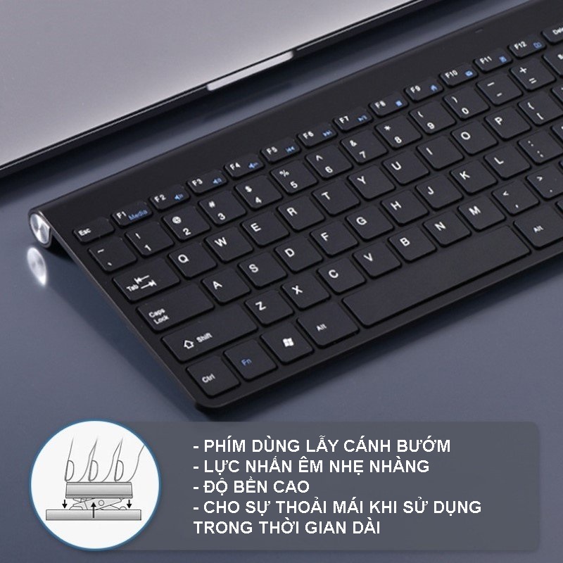 Bộ Bàn Phím Chuột không dây pin sạc W201S nhỏ gọn