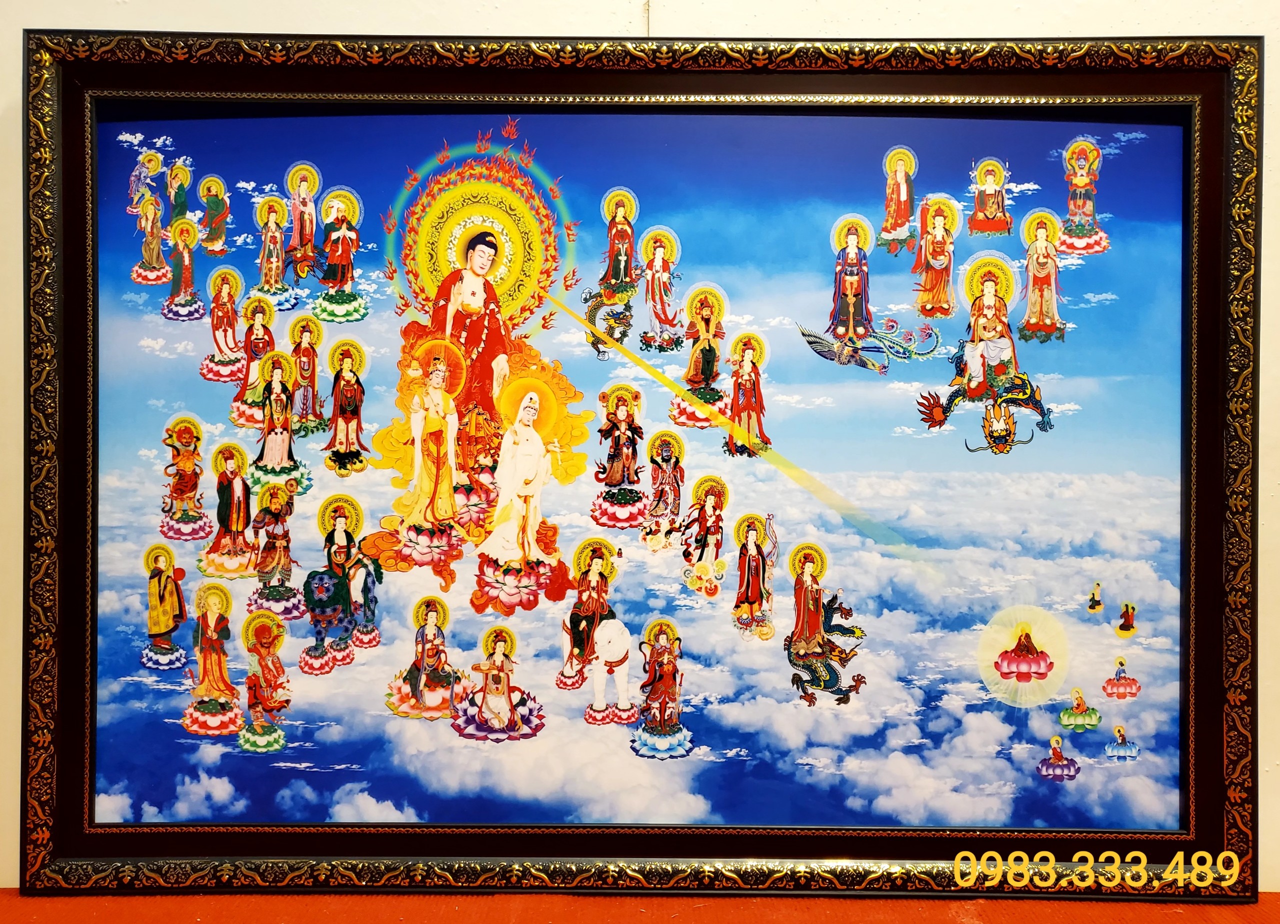 Tranh Tam thánh PHẬT tiếp dẫn ADIDA