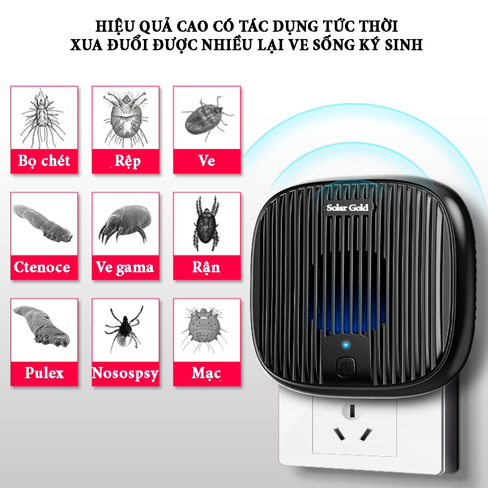 Máy đuổi bọ chét ve ký sinh bằng sóng siêu âm không dây công suất 1W hiệu quả sử dụng cao, không ảnh hưởng đến sức khỏe
