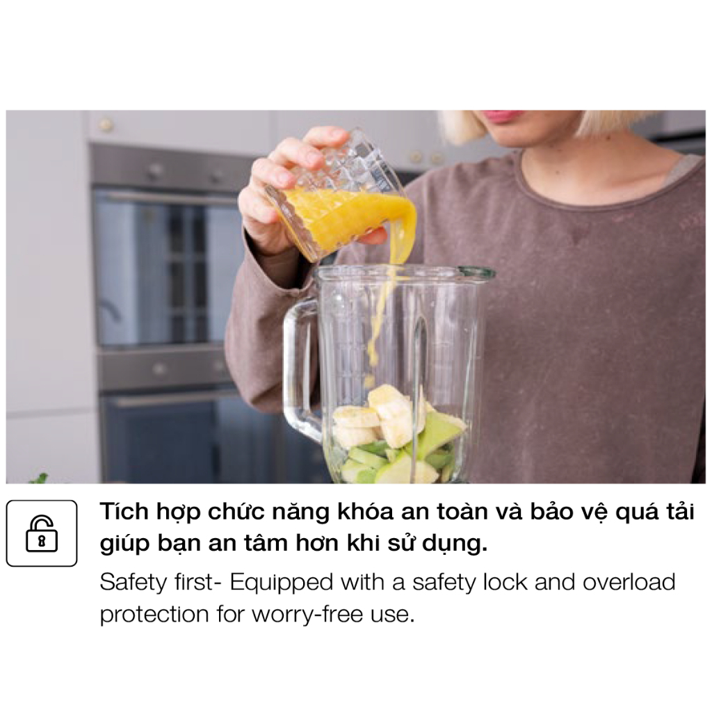Máy xay sinh tố Hafele HS-B1531TX 535.44.162 | Cối chính 1.5L | Công suất 500W | Hàng chính hãng