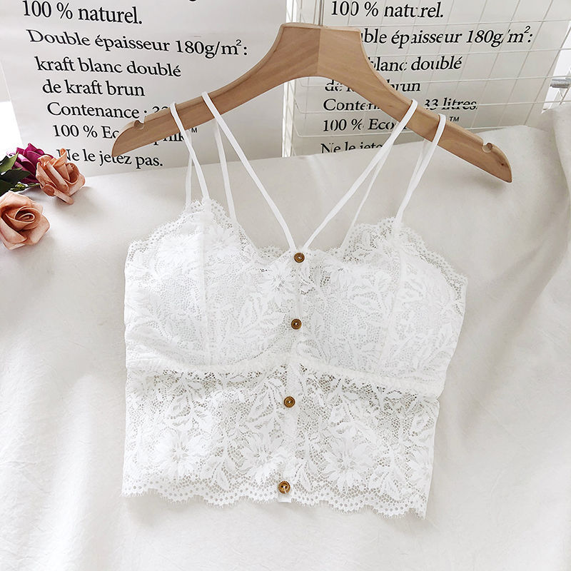 Áo Bra nữ ren tiểu thư gợi cảm cao cấp - Áo hai dây  Croptop ren siêu mềm