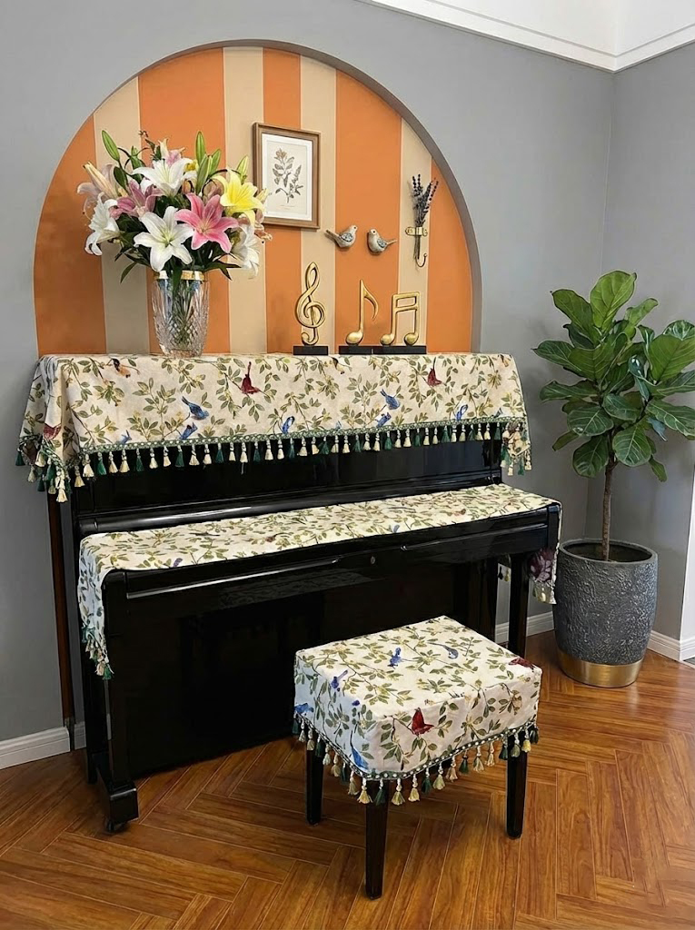 Khăn phủ đàn piano cơ đàn piano điện tử 88 phím phong cách Châu Âu cổ điển sang trọng trang trí noel giáng sinh năm mới- Hàng chính hãng