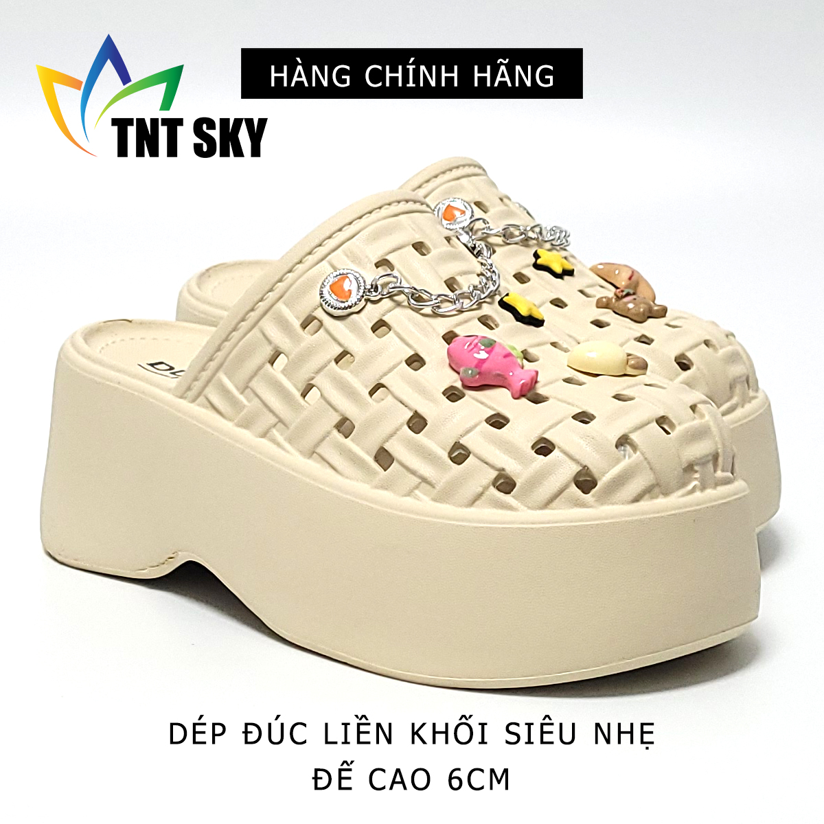 Dép Nữ Đúc Liền Khối Siêu Nhẹ Đế Cao 6CM - Hàng Chính Hãng - TK556