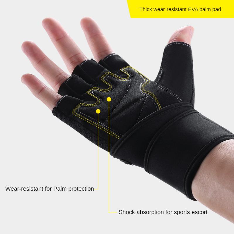 Áo Tập Gym Nữ Găng Tay Tập Thể Dục Thể Thao Nâng Trọng Lượng Ngón Nâng Trọng Lượng Tập Thể Dục Đào Tạo Găng Tay Thể Thao Với Bo Cổ Tay